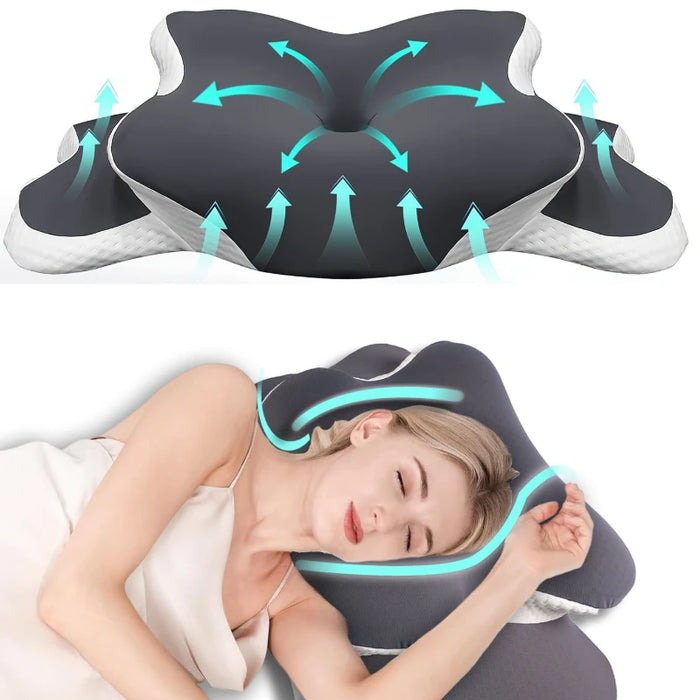 Ergonomic Butterfly Cervical Pillow – 6-Zone Memory Foam Neck & Shoulder Support